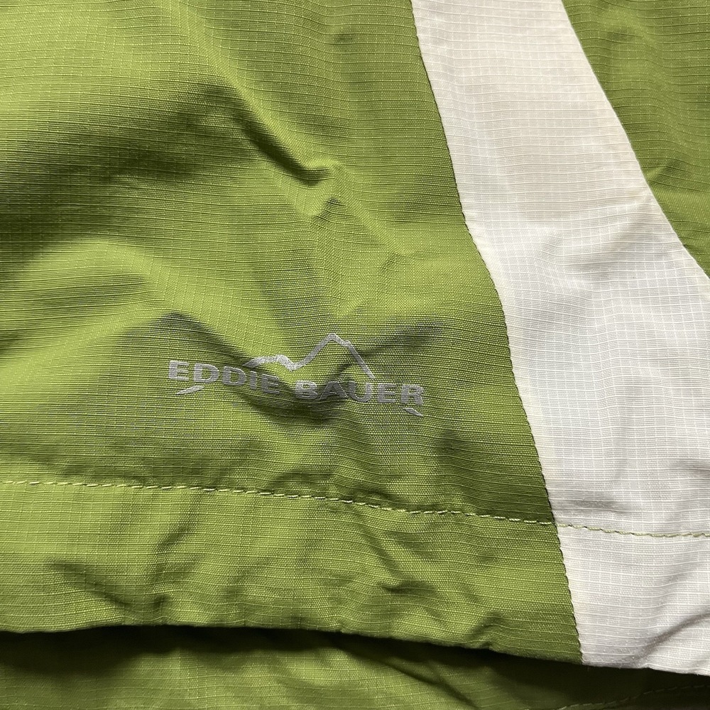 Eddie Bauer Travex WeatherEdge Jacket Mens Medium Green Hooded Rain Parka - Picture 6 of 8